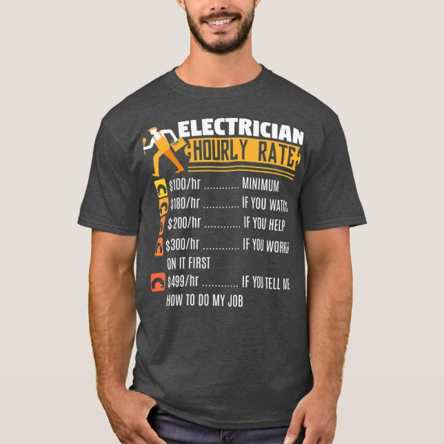 Funny Lineman Geschenk für einen Elektriker T-Shirt (Vorderseite)