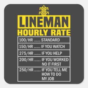 Funny Lineman Stundensatz Sticker