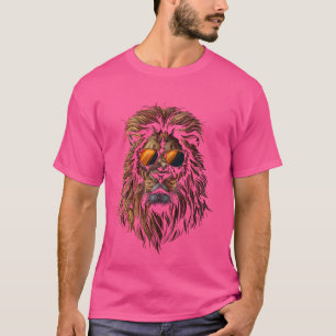 Funny Lion Cool Animal Lover Graphic Art Cat King T-Shirt