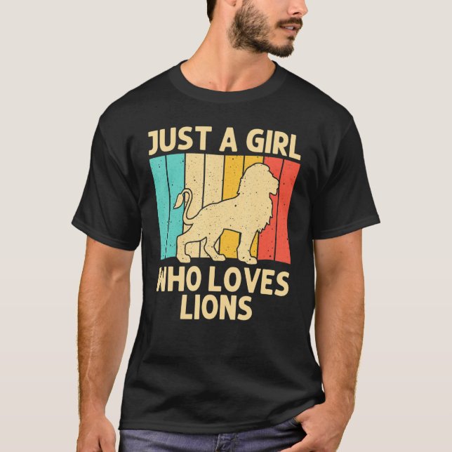 Funny Lion For Girls Kid African Safari Zoo Tier T-Shirt (Vorderseite)