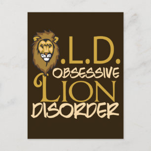 Funny Lion Gold auf Brown Postkarte