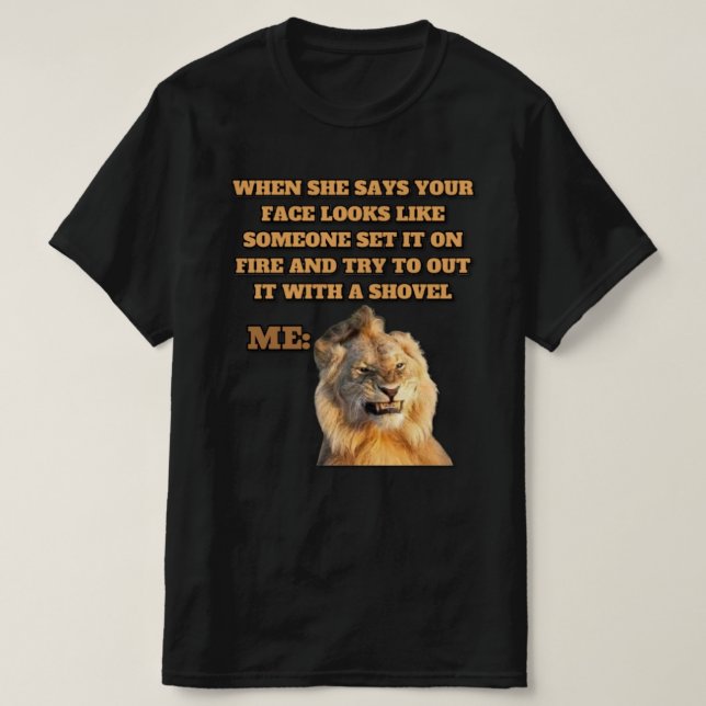 Funny Lion Meme T-shirt Design (Design vorne)
