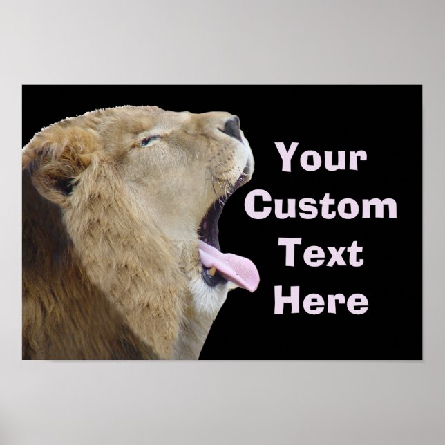 Funny Lion mit Zunge-Out-Poster drucken Poster (Vorne)