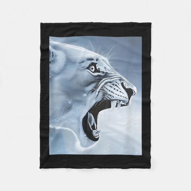 Funny Lion Monkey Meme Ragebait Meme Brainrot Gene Fleecedecke (Vorderseite)