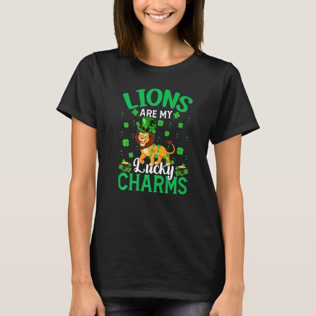 Funny Lions sind meine Glücksbringer Lion St Patri T-Shirt (Vorderseite)