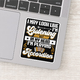 Funny Listening in meinem Kopf Ich spiele Accordio Aufkleber