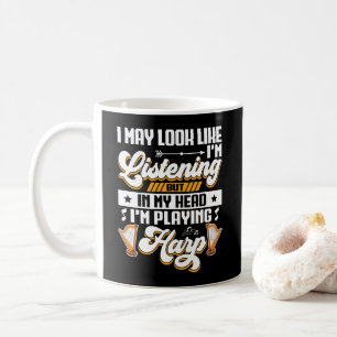 Funny Listening in meinem Kopf spiele ich Harfe Kaffeetasse