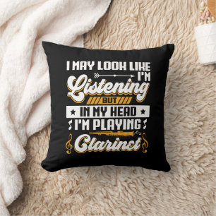 Funny Listening in meinem Kopf spiele ich Klarinet Kissen