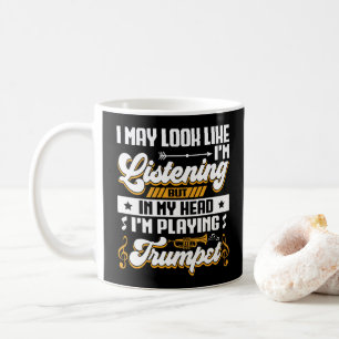 Funny Listening in meinem Kopf spiele ich Trumpet Kaffeetasse