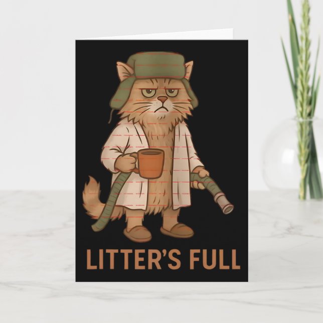 Funny Litter’s Full Cat Coffee Christmas Cat Mom C Karte (Vorderseite)