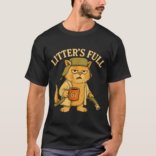 Funny Litter’s Full Cat Parody 67 Six Seven Meme  T-Shirt (Vorderseite)