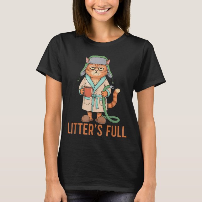 Funny Litter’s Full Cat Parody Cute Cat Lover Chri T-Shirt (Vorderseite)