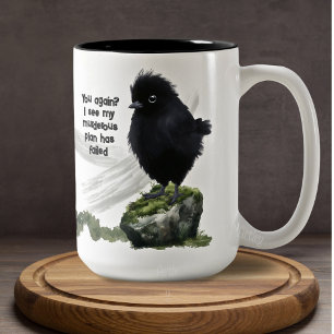 Funny Little Black Bird Sarcastic Guten Morgen Zweifarbige Tasse