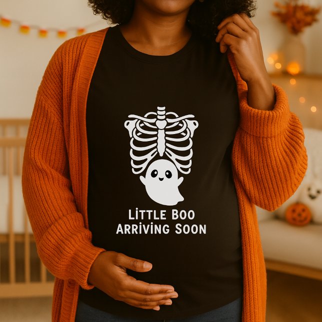 Funny Little Boo Ankunft bald Mutterschafts Hallow T-Shirt (Von Creator hochgeladen)