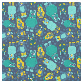 Funny Little Cartoon Monsters Boys Patterned Stoff