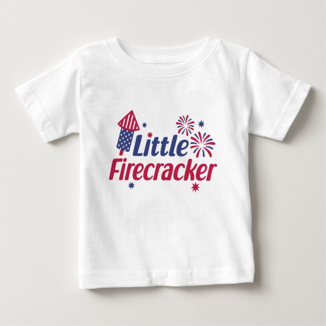 Funny Little Firecracker Fireworks Amerikanische U Baby T-shirt (Vorderseite)