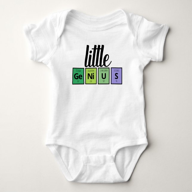 Funny Little GeNiUS Periodic Table Element Symbols Baby Strampler (Vorderseite)