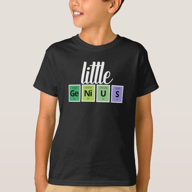 Funny Little GeNiUS Periodic Table Element Symbols T-Shirt (Vorderseite)