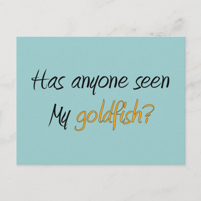 Funny Little Goldfish Geschenke Postkarte (Vorderseite)
