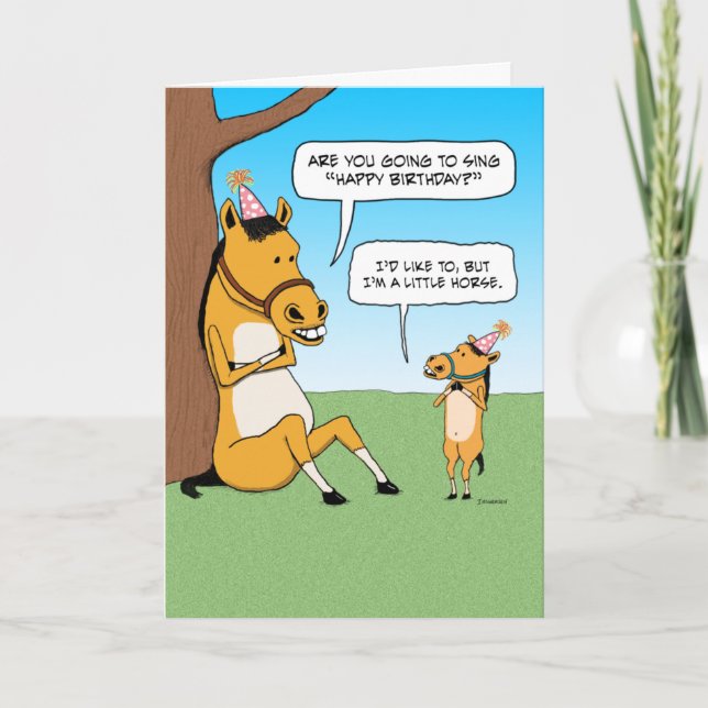 Funny Little Horse Birthday Card Karte (Vorderseite)