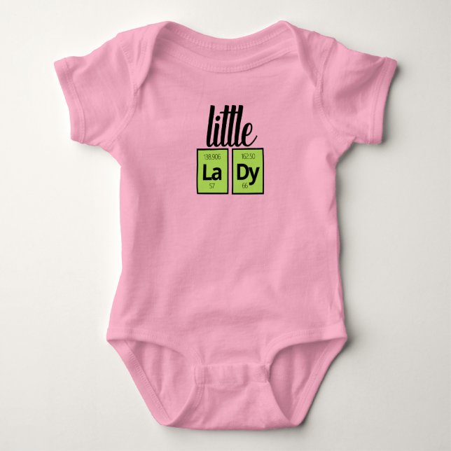 Funny Little LaDy Periodic Table Element Symbols Baby Strampler (Vorderseite)