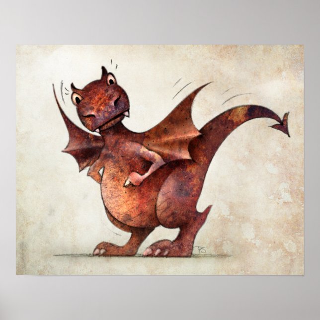Funny Little Magical Dragon Poster (Vorne)