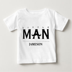 Funny Little Man Individuelle Name Mustache Baby T-shirt