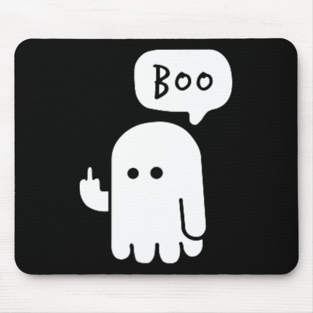 Funny Little Middle Fingers Niedlich Ghost Boojee  Mousepad (Vorne)