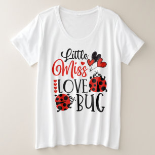Funny Little Miss Liebe Bug Niedlicher Valentinsta Große Größe T-Shirt