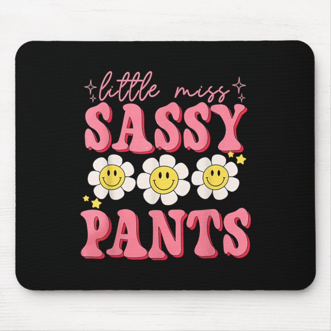 Funny Little Miss Sy Pants zurück zu Schulmädchen Mousepad (Vorne)