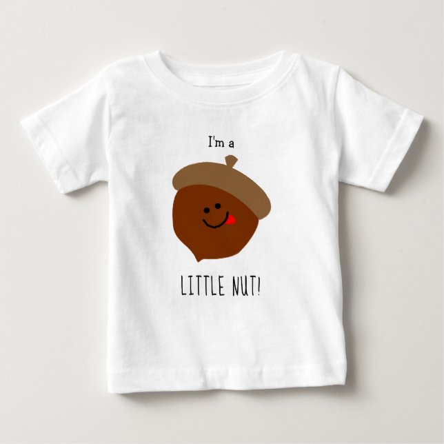 Funny Little Nut Cartoon Acorn Niedlich Baby T-shirt (Vorderseite)