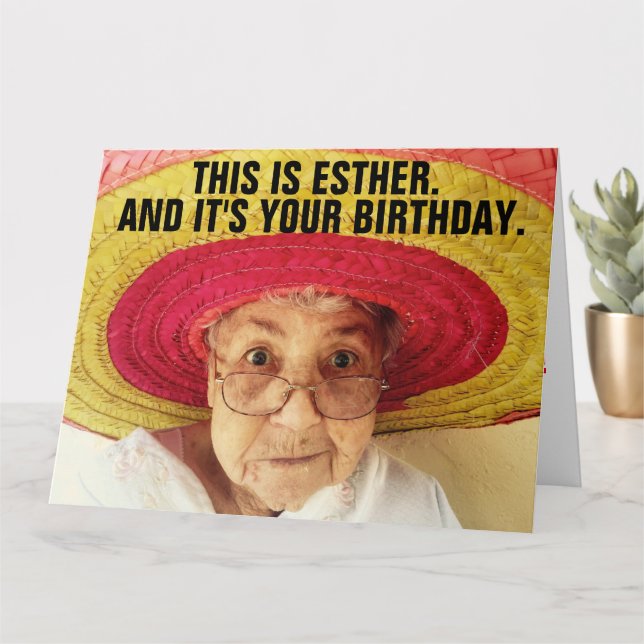 FUNNY LITTLE OLD LADY GIANT BIRTHDAY CARD KARTE (Kleine Pflanze)
