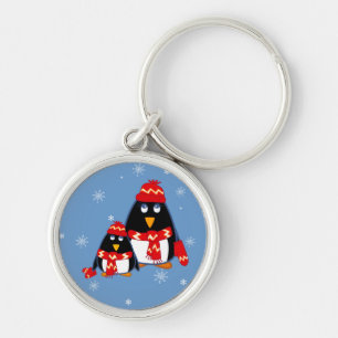 Funny Little Penguins Weihnachtsgeschenk Schlüsselanhänger