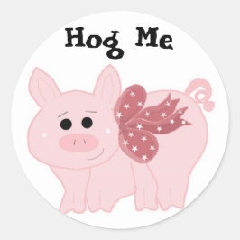 Funny Little Piggy Hog Me Runder Aufkleber