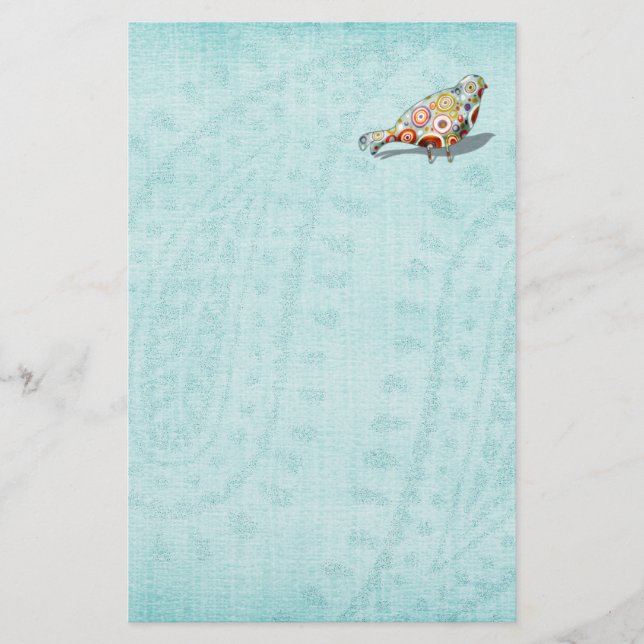 Funny Little Whimsical Bird Niedlich Blue (Vorderseite)
