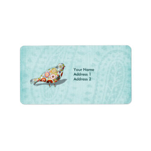 Funny Little Whimsical Bird Personalisiert Adressaufkleber