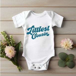 Funny Littlest Cousin Ocean Blue Matching Family Baby Strampler