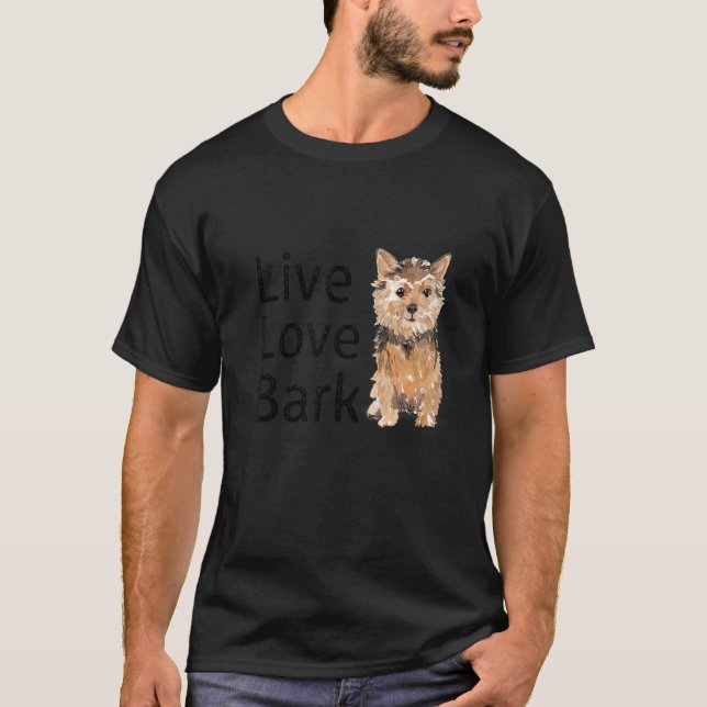 Funny Live Liebe Bark Yorkshire Terrier Dog and Pu T-Shirt (Vorderseite)