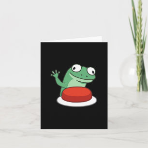 Funny Lizard Button Meme Karte