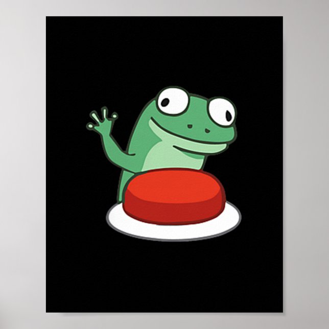 Funny Lizard Button Meme Poster (Vorne)