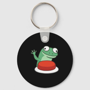 Funny Lizard Button Meme Schlüsselanhänger