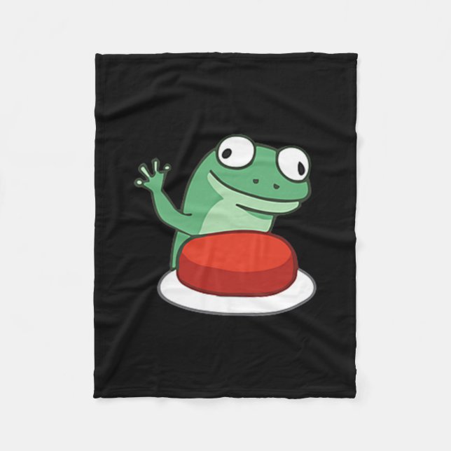 Funny Lizard Button Meme T - Shirt.png Fleecedecke (Vorderseite)