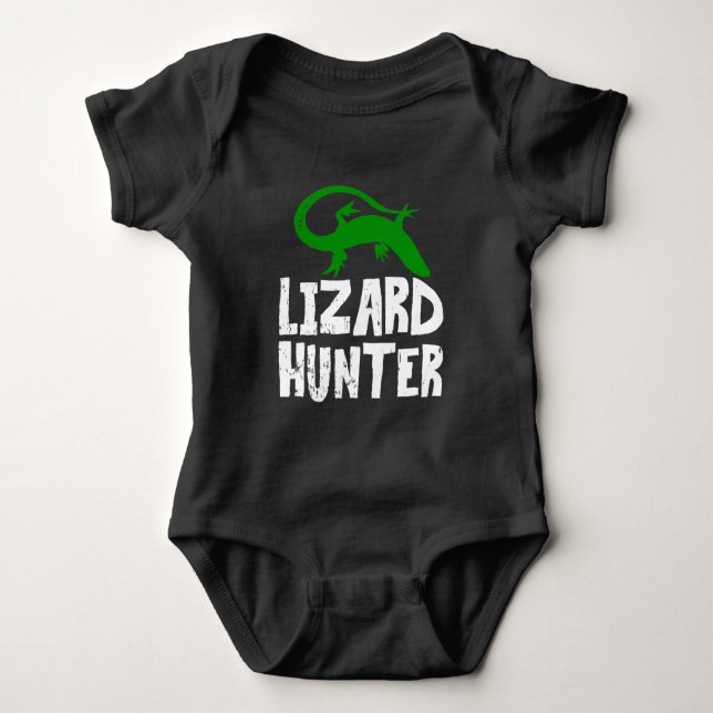 Funny Lizard Hunter Reptilienliebhaber Kind Baby Strampler (Vorderseite)