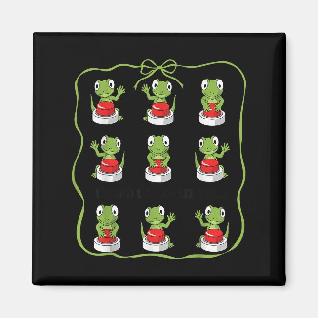 Funny Lizard Lizard Lizard Animal Button Meme Magnet (Vorne)