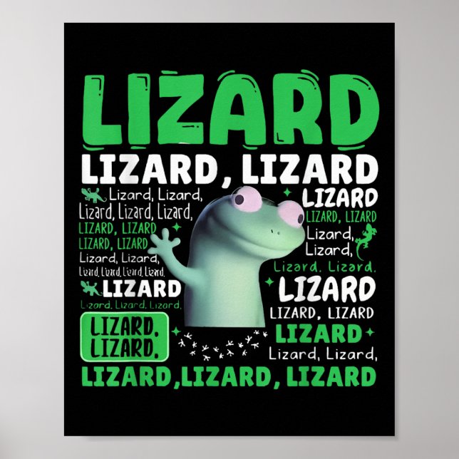 Funny Lizard Meme Animal Women Men _1 Poster (Vorne)