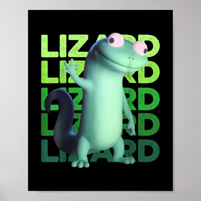 Funny Lizard Meme Animal Women Men Poster (Vorne)