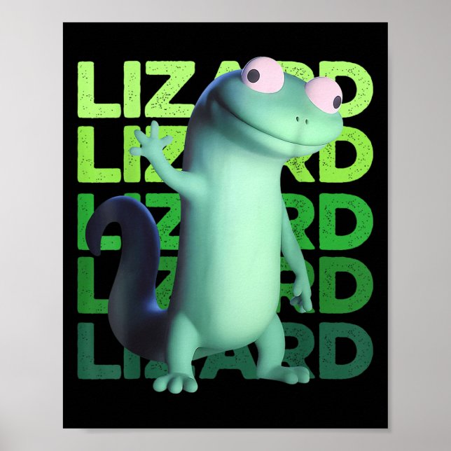 Funny Lizard Meme Animal Women Men Poster (Vorne)
