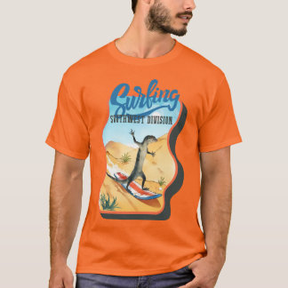 Funny lizard surfing summer southwestern desert T-Shirt