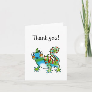 Funny lizard thank you dankeskarte