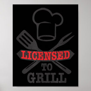 Funny lizenziert, Grill Grillen Grill Fleisch Vate Poster
